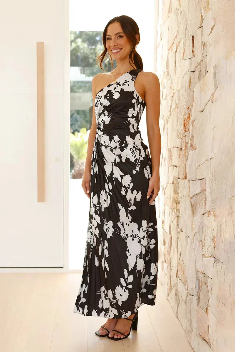 Maxine | Elegant One-Shoulder Floral Maxi Dress