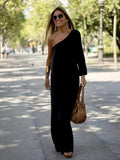 Isabella | Elegant One Shoulder Off The Shoulder Maxi Dress