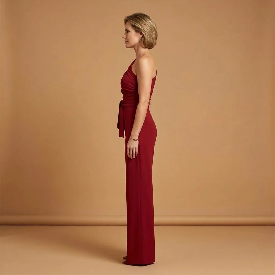 Chloe | Elegant One Shoulder Women's Jumpsuit with Wide Legs