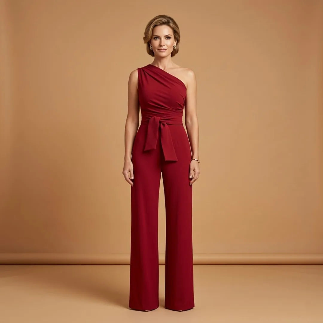 Chloe | Elegant One Shoulder Women's Jumpsuit with Wide Legs