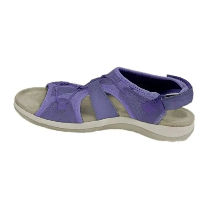 Purple Women's Orthopedic Sandals — Camille Adjustable Strappy Comfort - Three Quarter