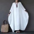 Women's Cotton Batwing Maxi Dress — Rhea Oversized Boho Casual