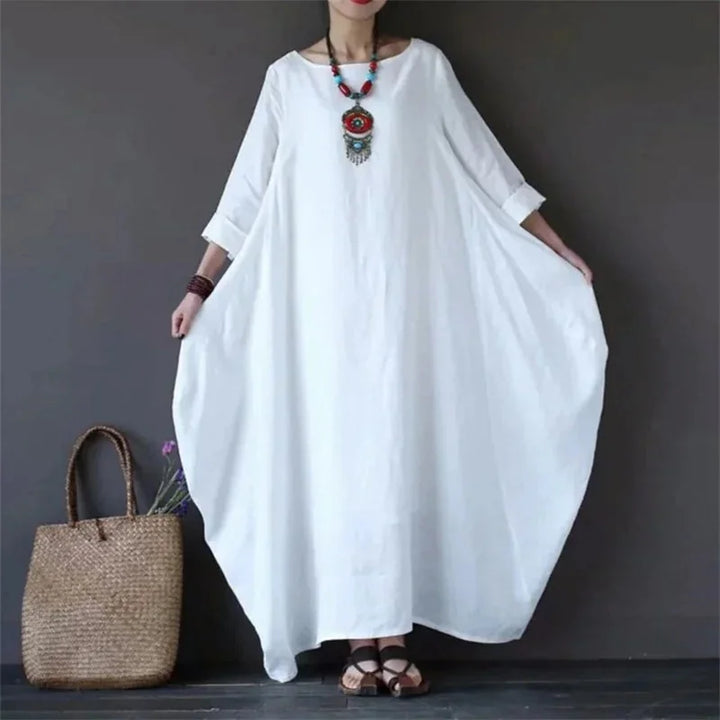Wit Women's Cotton Batwing Maxi Dress — Rhea Oversized Boho Casual - Front Full