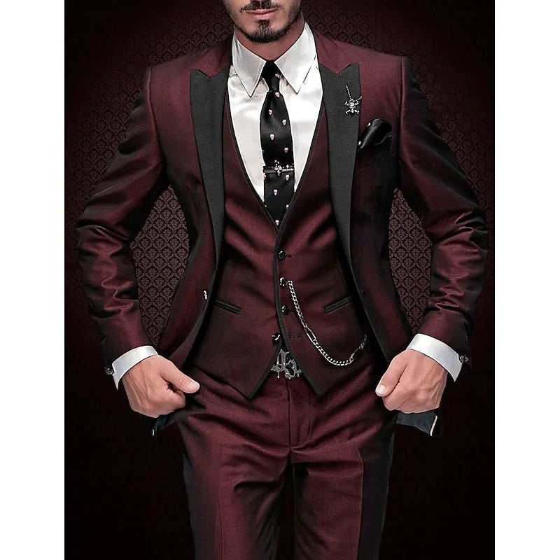 Matteo | Elegant Men's Three Piece Suit With Peak Lapels