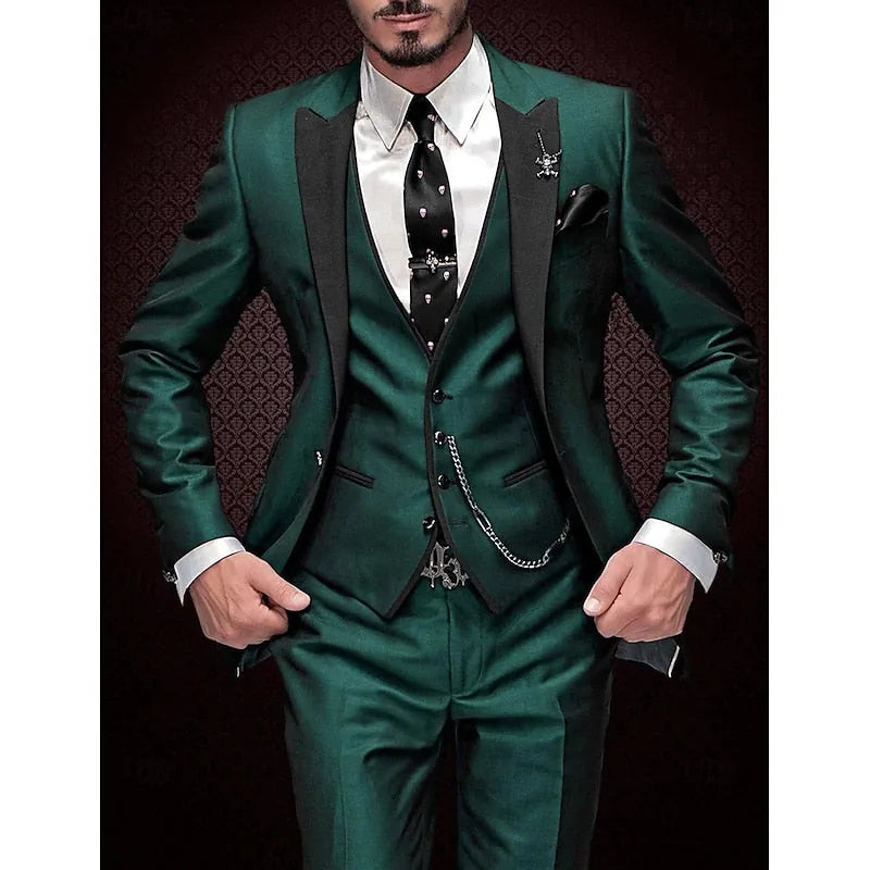 Matteo | Elegant Men's Three Piece Suit With Peak Lapels