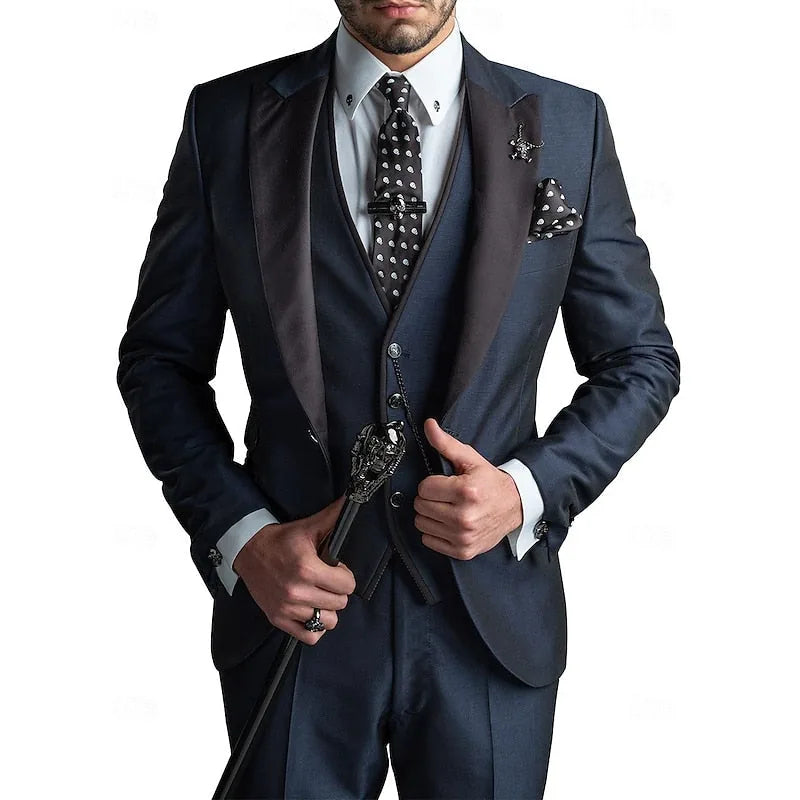 Matteo | Elegant Men's Three Piece Suit With Peak Lapels