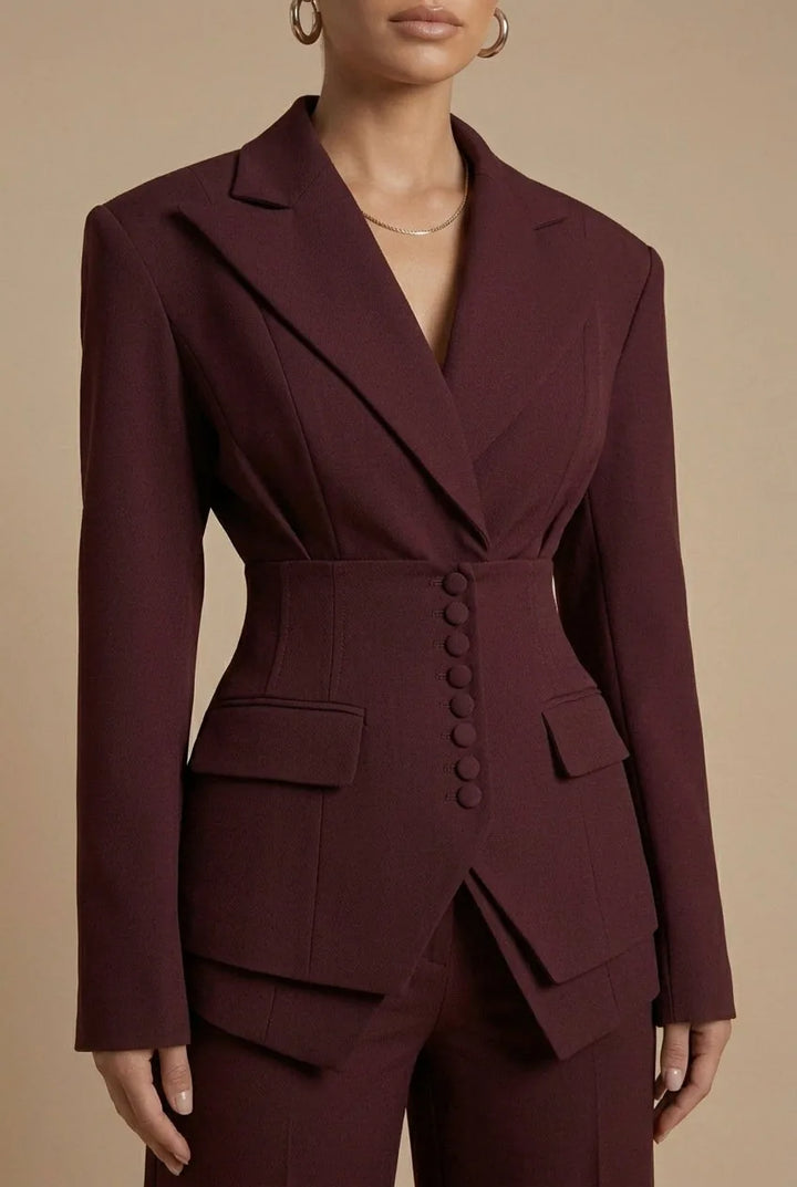 Scarlett | Elegant Tailored Two Piece Suit with Peaked Lapel