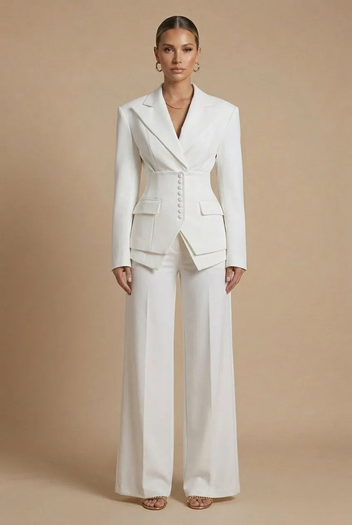 Scarlett | Elegant Tailored Two Piece Suit with Peaked Lapel