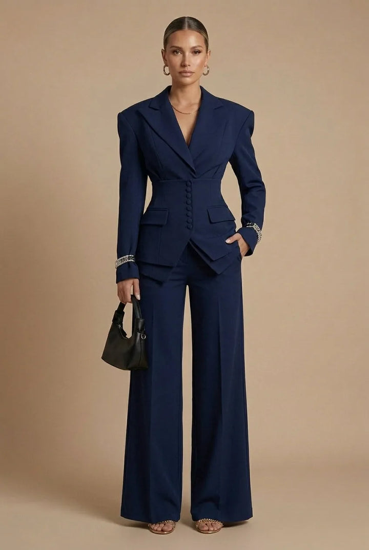 Scarlett | Elegant Tailored Two Piece Suit with Peaked Lapel