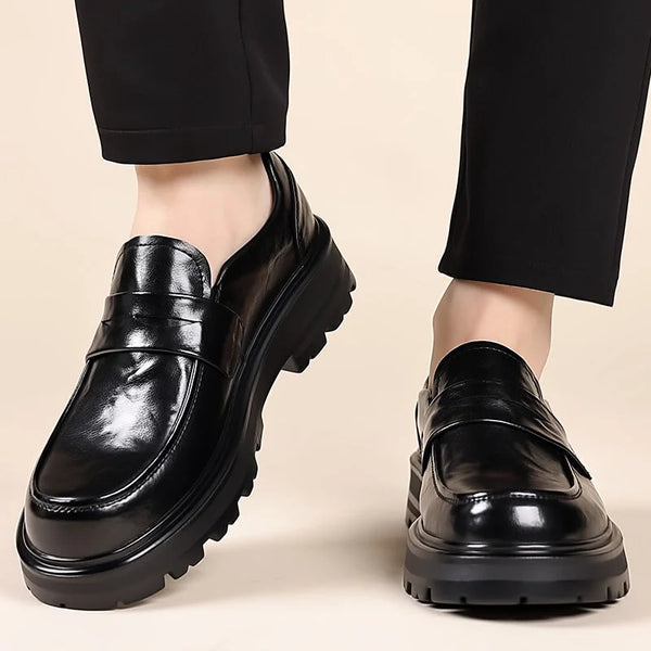 Xavier | Men's Leather Loafers with Penny Strap