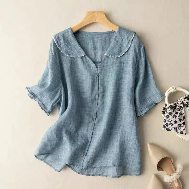 Scarlett | Peter Pan Collar Linen Shirt