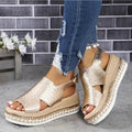 Women's Platform Orthopedic Sandals — Dot Espadrille Woven Sole