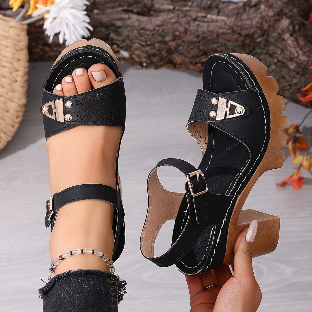 Grace | Platform Wedge Sandals With Ankle Strap