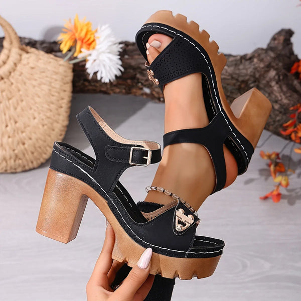 Grace | Platform Wedge Sandals With Ankle Strap
