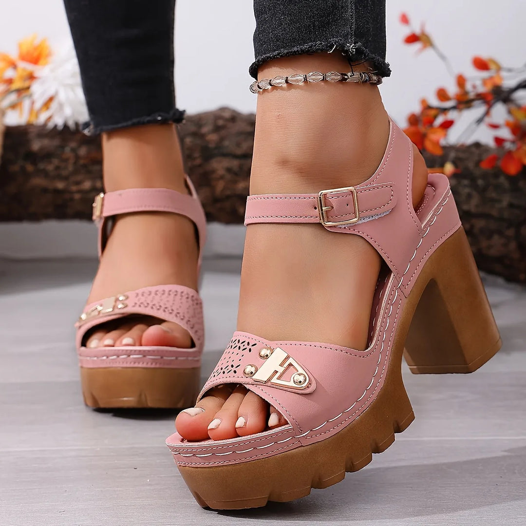 Grace | Platform Wedge Sandals With Ankle Strap