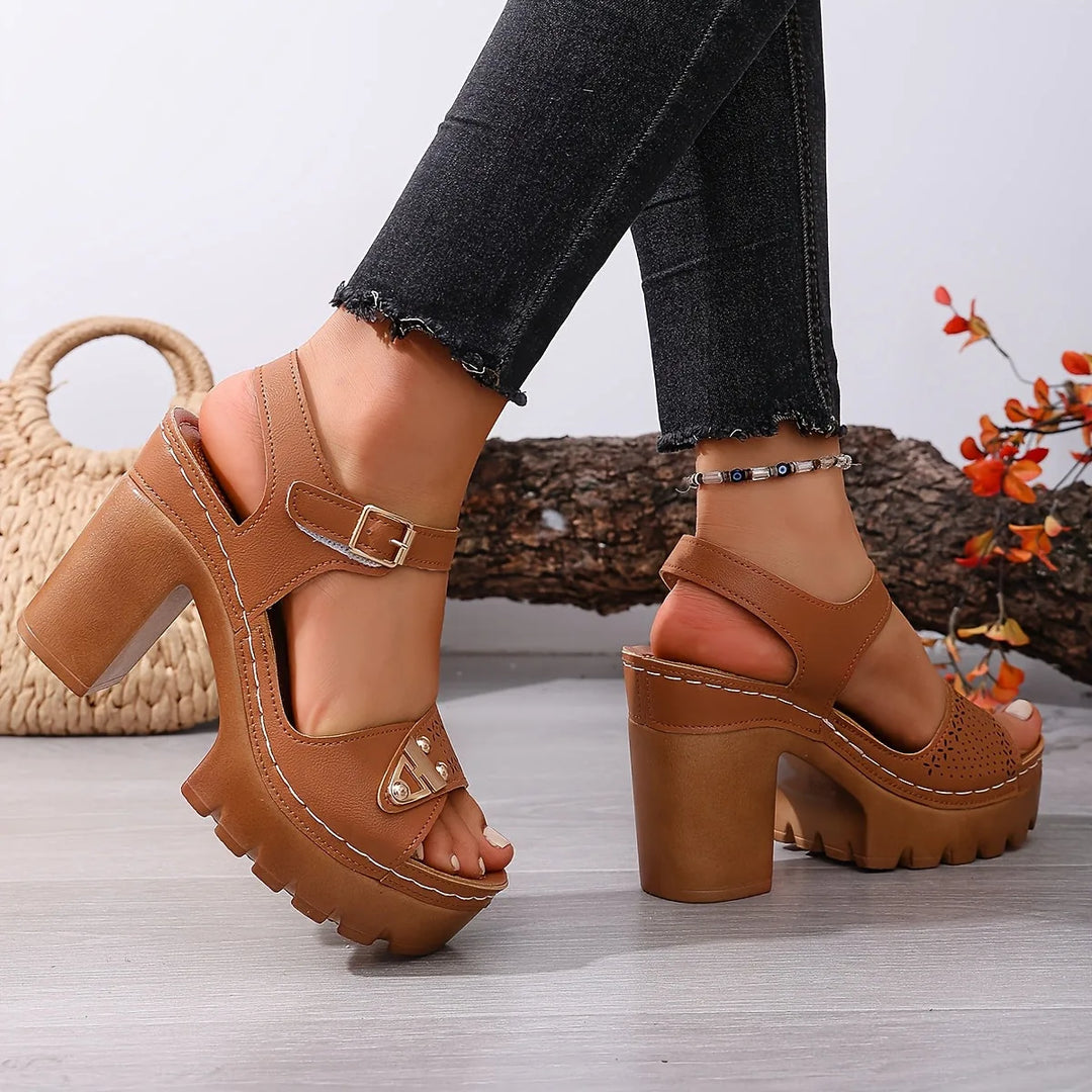 Grace | Platform Wedge Sandals With Ankle Strap