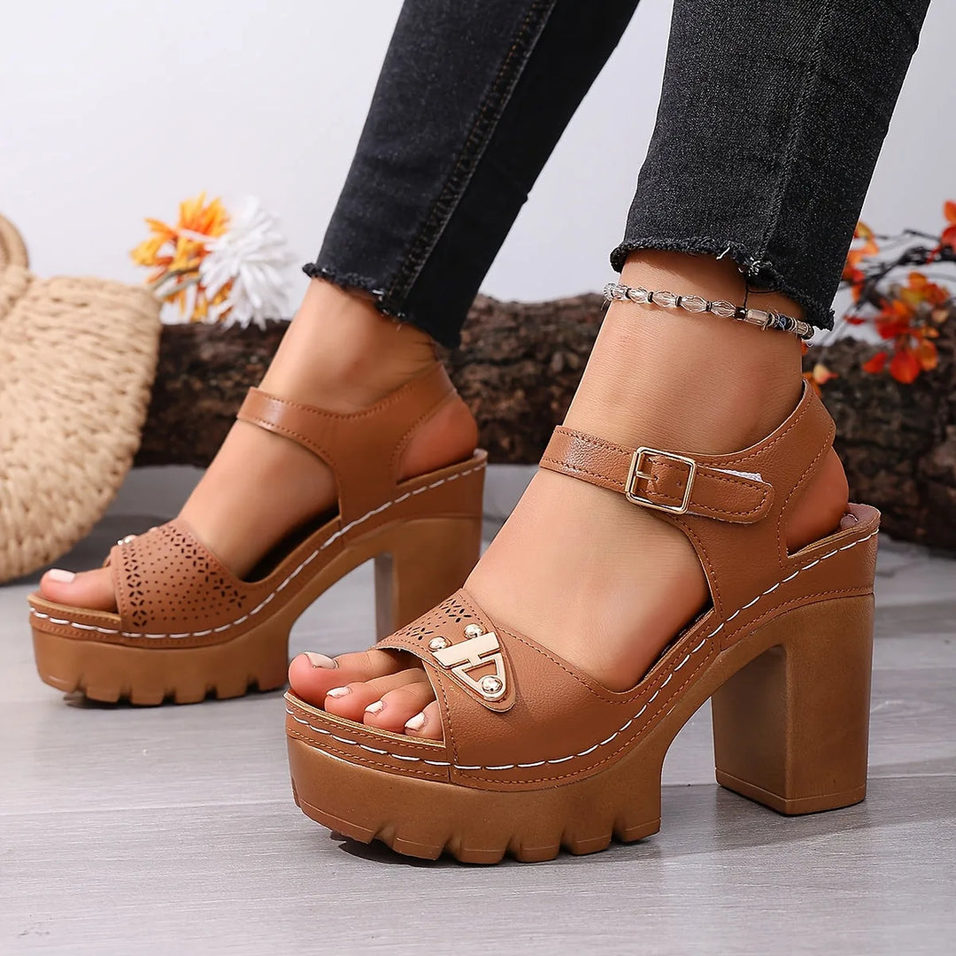 Grace | Platform Wedge Sandals With Ankle Strap