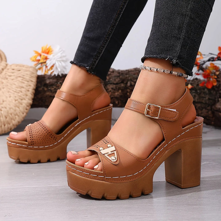 Grace | Platform Wedge Sandals With Ankle Strap