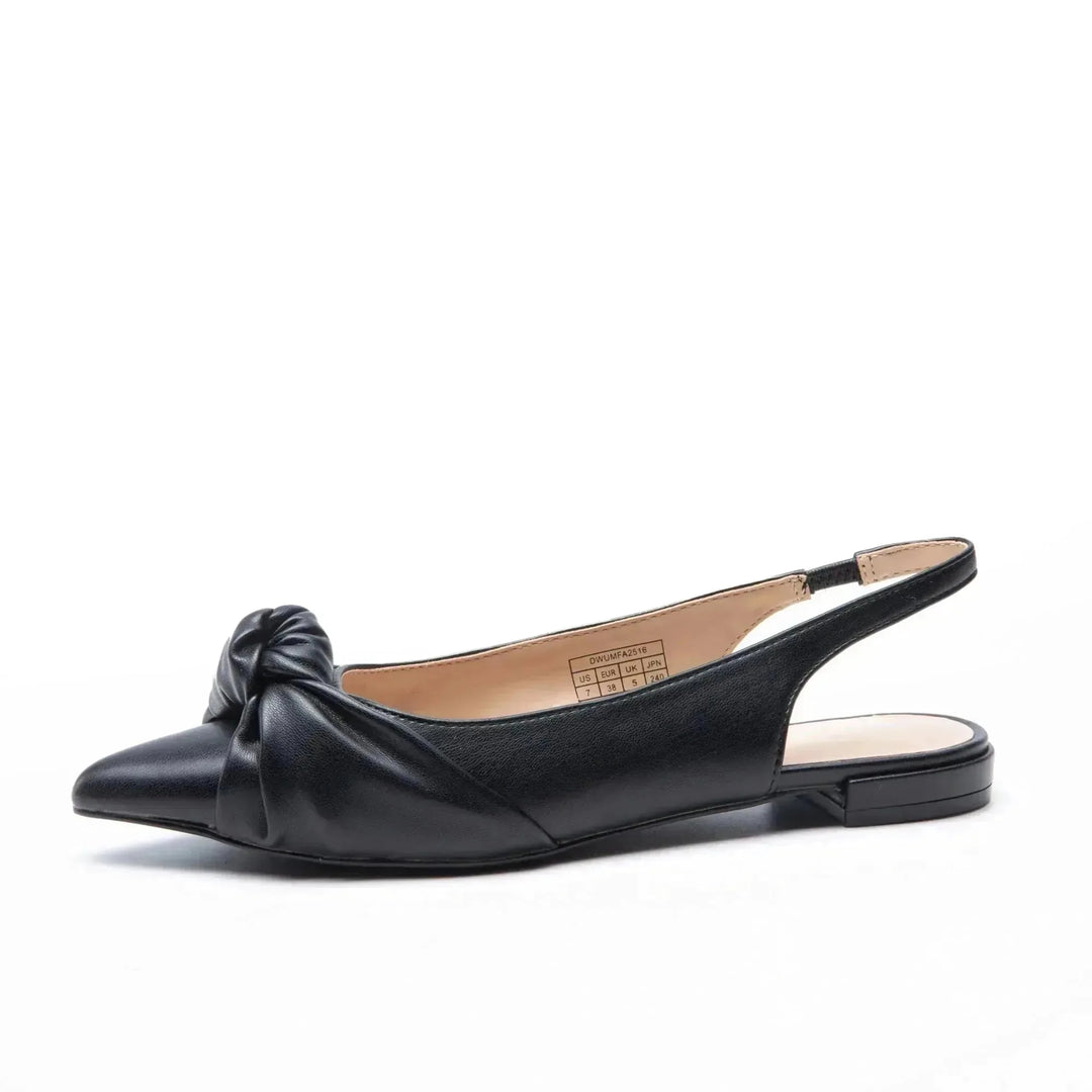 Clara | Elegant Pointed Toe Knotted Slingback Flats