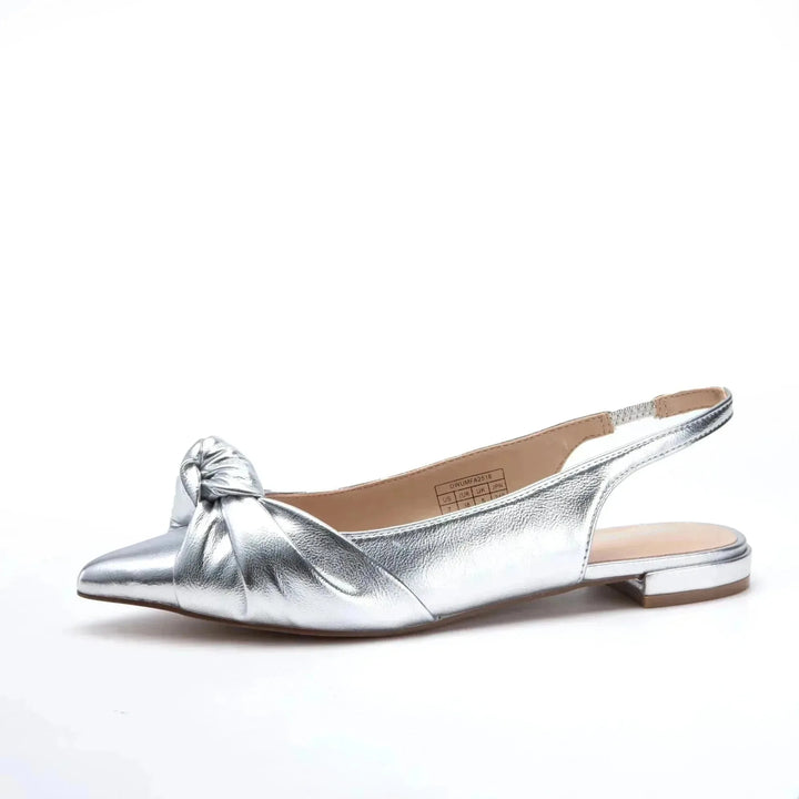 Clara | Elegant Pointed Toe Knotted Slingback Flats