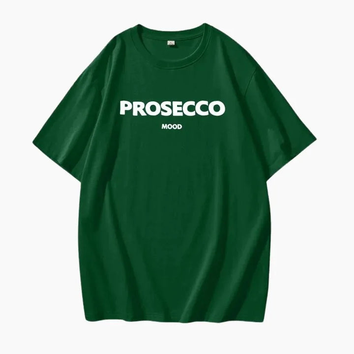 Green Women's Prosecco Graphic T-Shirt — Issy Cotton Statement Mood - Casual Wear