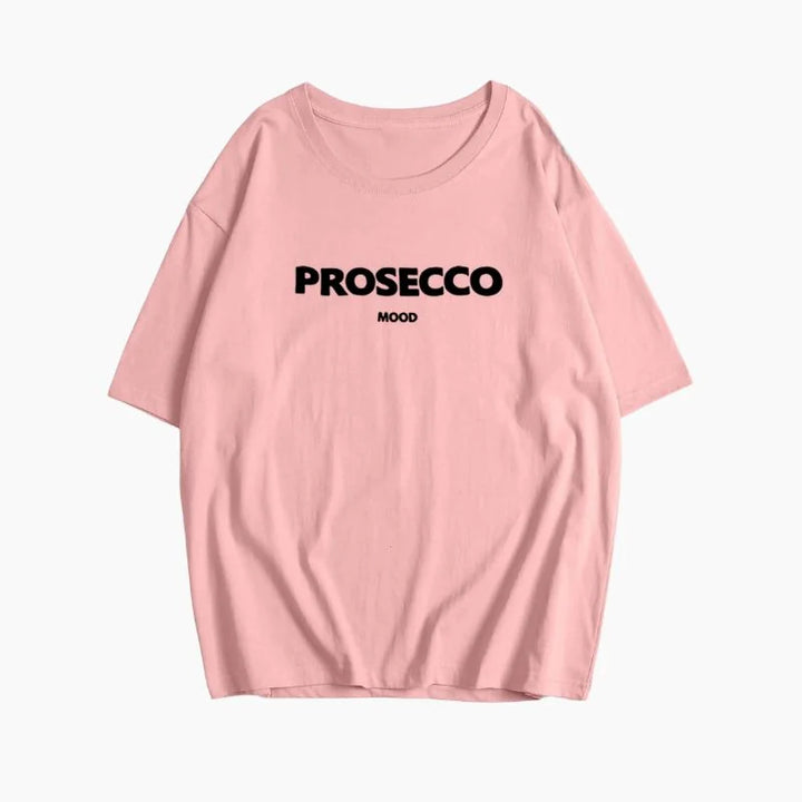 Pink Women's Prosecco Graphic T-Shirt — Issy Cotton Statement Mood - Comfortable Styling