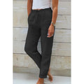 Women's Relaxed Drawstring Linen Pants — Rosalie Classic Wide-Leg