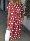 Elise | Relaxed Short Sleeve Polka Dot Dress