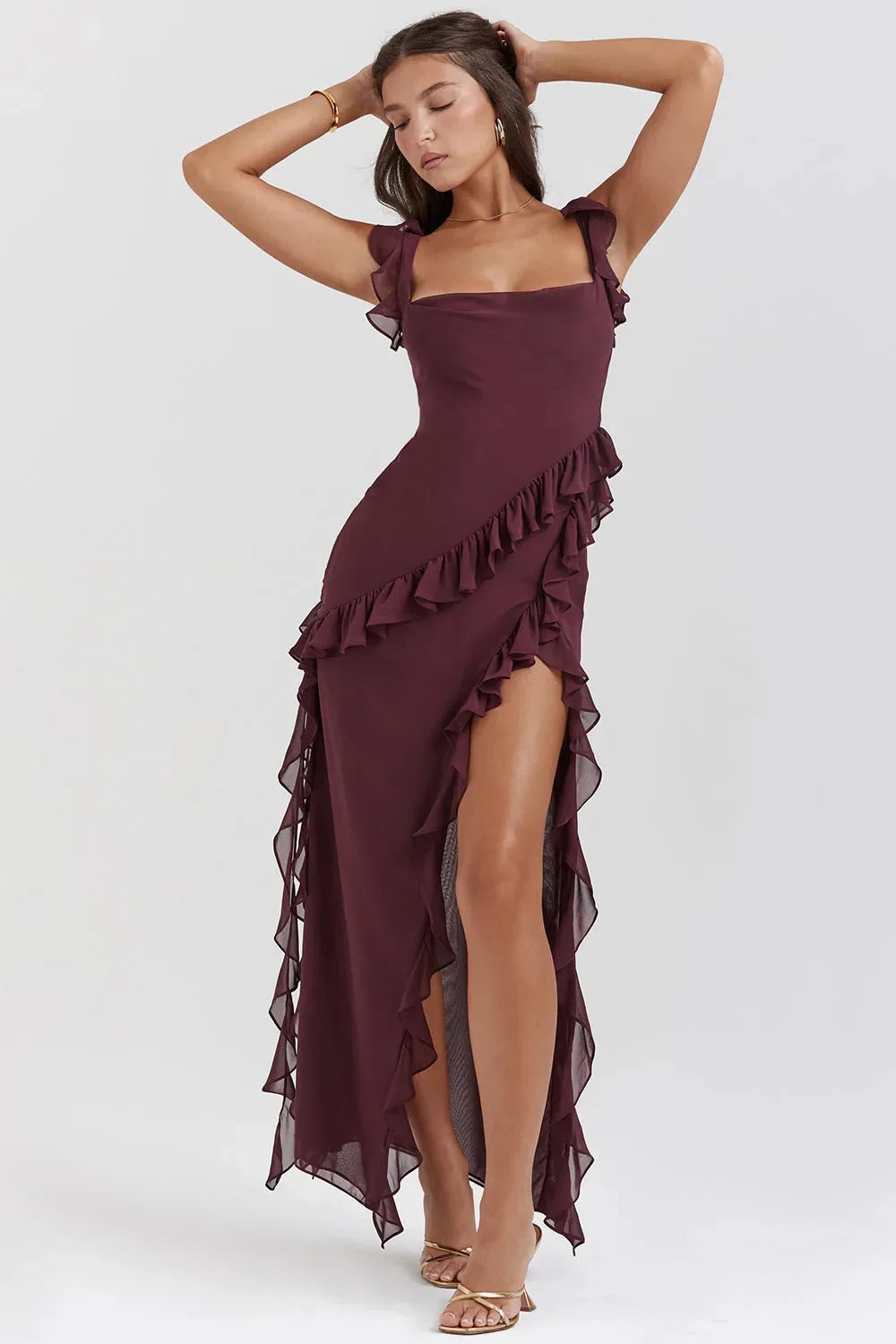 Miranda | Elegant Ruffle Wedding Guest Dress Summer