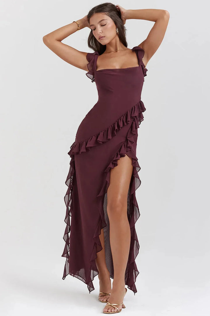 Miranda | Elegant Ruffle Wedding Guest Dress Summer