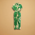 Eva | Elegant Short Sleeve Tie Waist Midi Dress