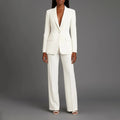 Women's Single Button Formal Suit Set — Celeste Wide-Leg Professional