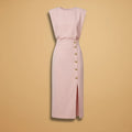 Camille | Elegant Sleeveless Button-Front Midi Dress