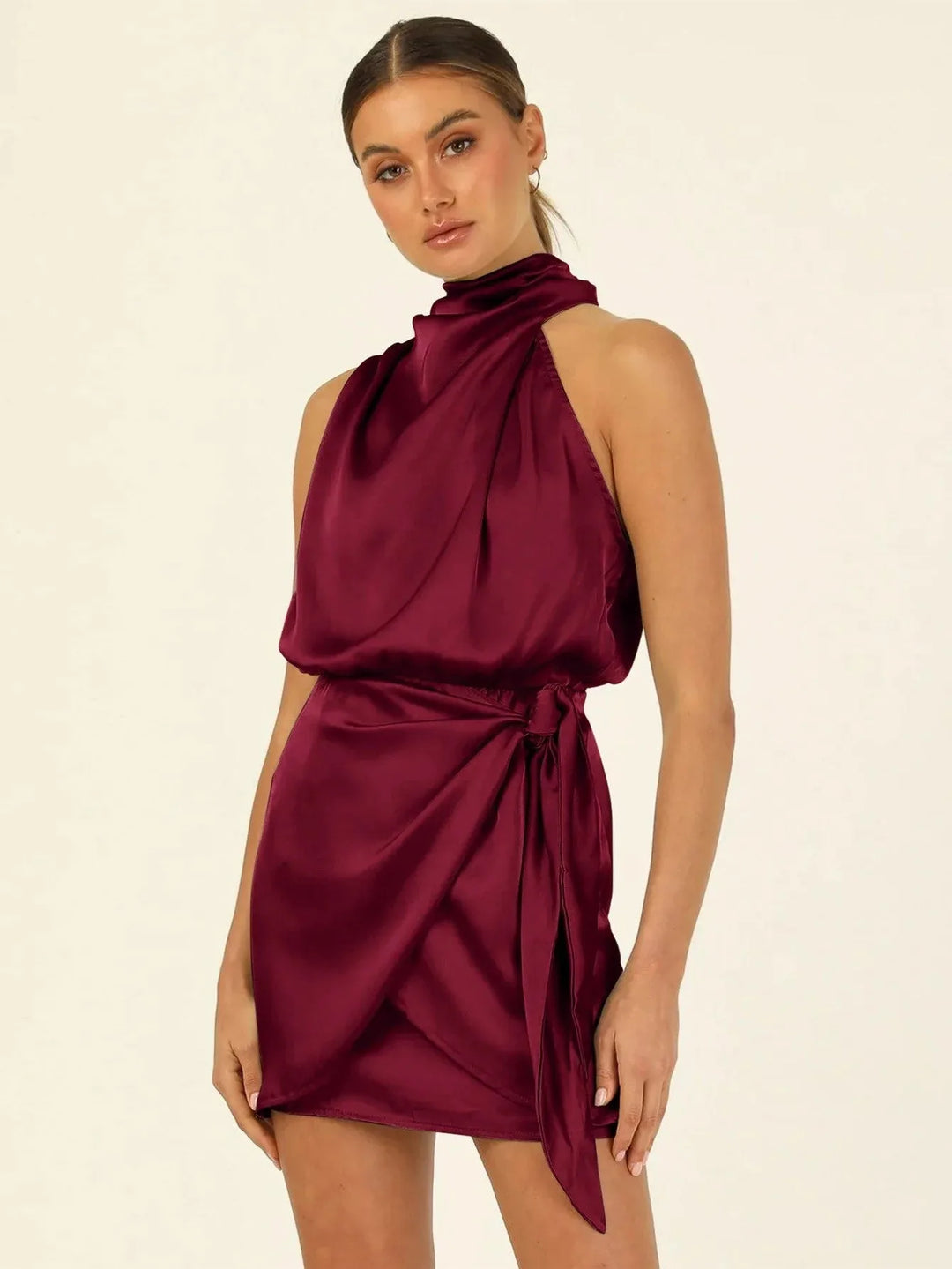 Margot | Sleeveless Halter Neck Dress With Wrap Waist