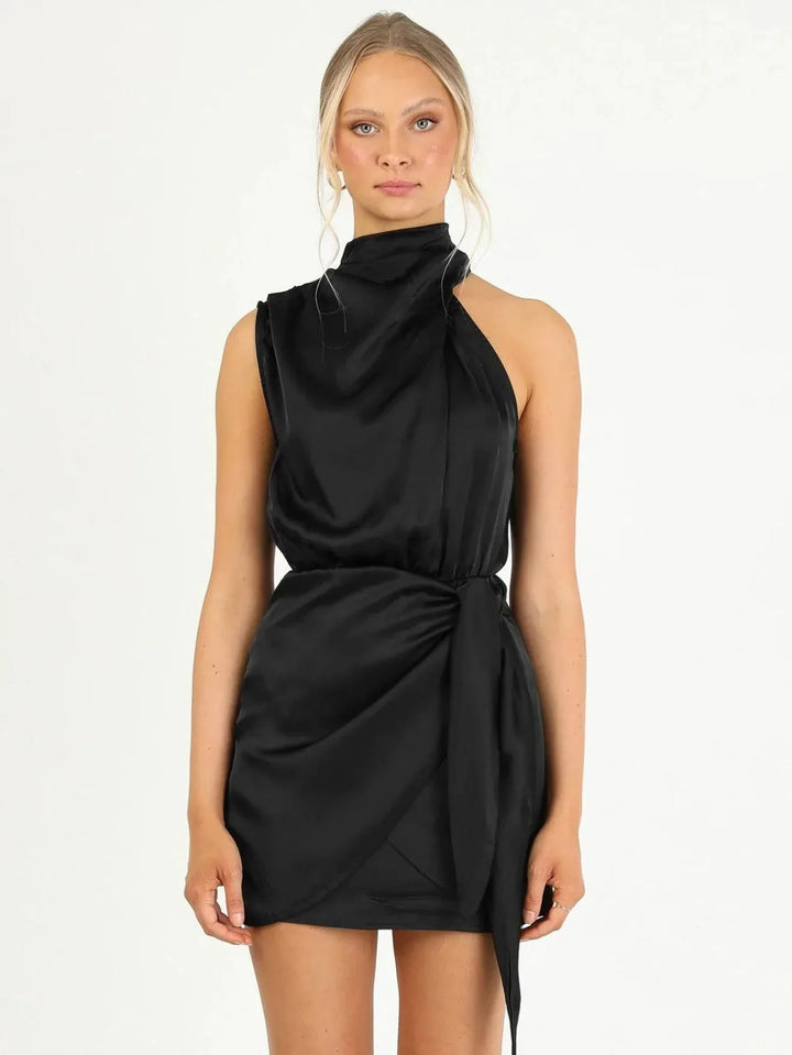 Margot | Sleeveless Halter Neck Dress With Wrap Waist