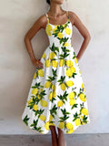 Leona | Sleeveless Lemon Dress with Sweetheart Neckline