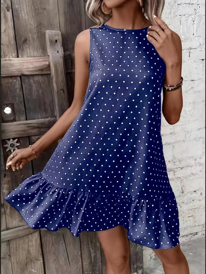 Luna | Sleeveless Tiered Polka Dot Dress With Ruffle Hem