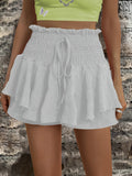 Women's Smocked Mini Skirt — Martha Ruffled Tiered High-Waisted