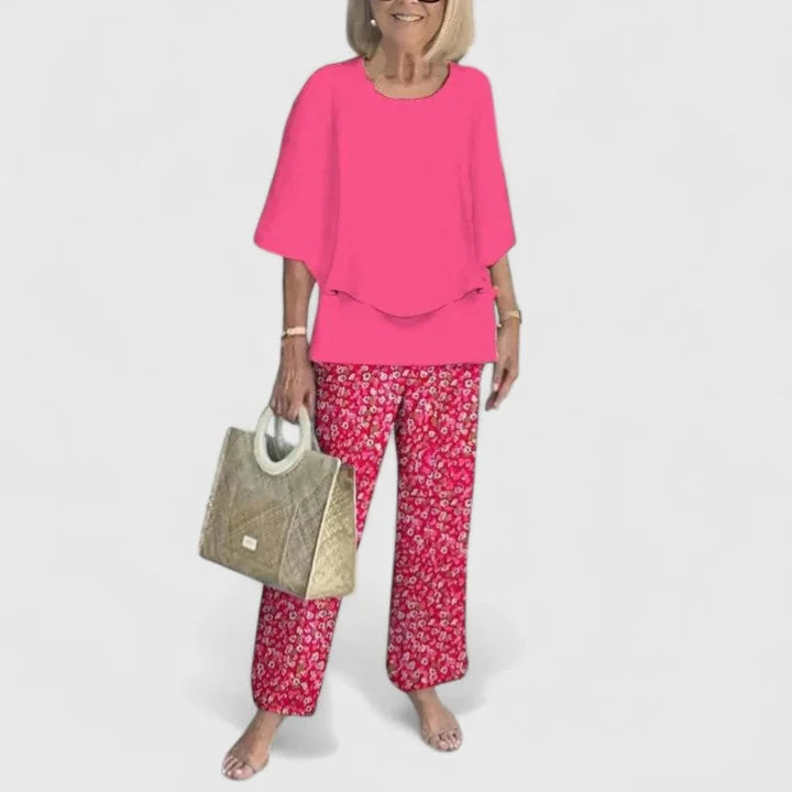 Hot Pink Sophisticated Two-Piece Set - Front Detail