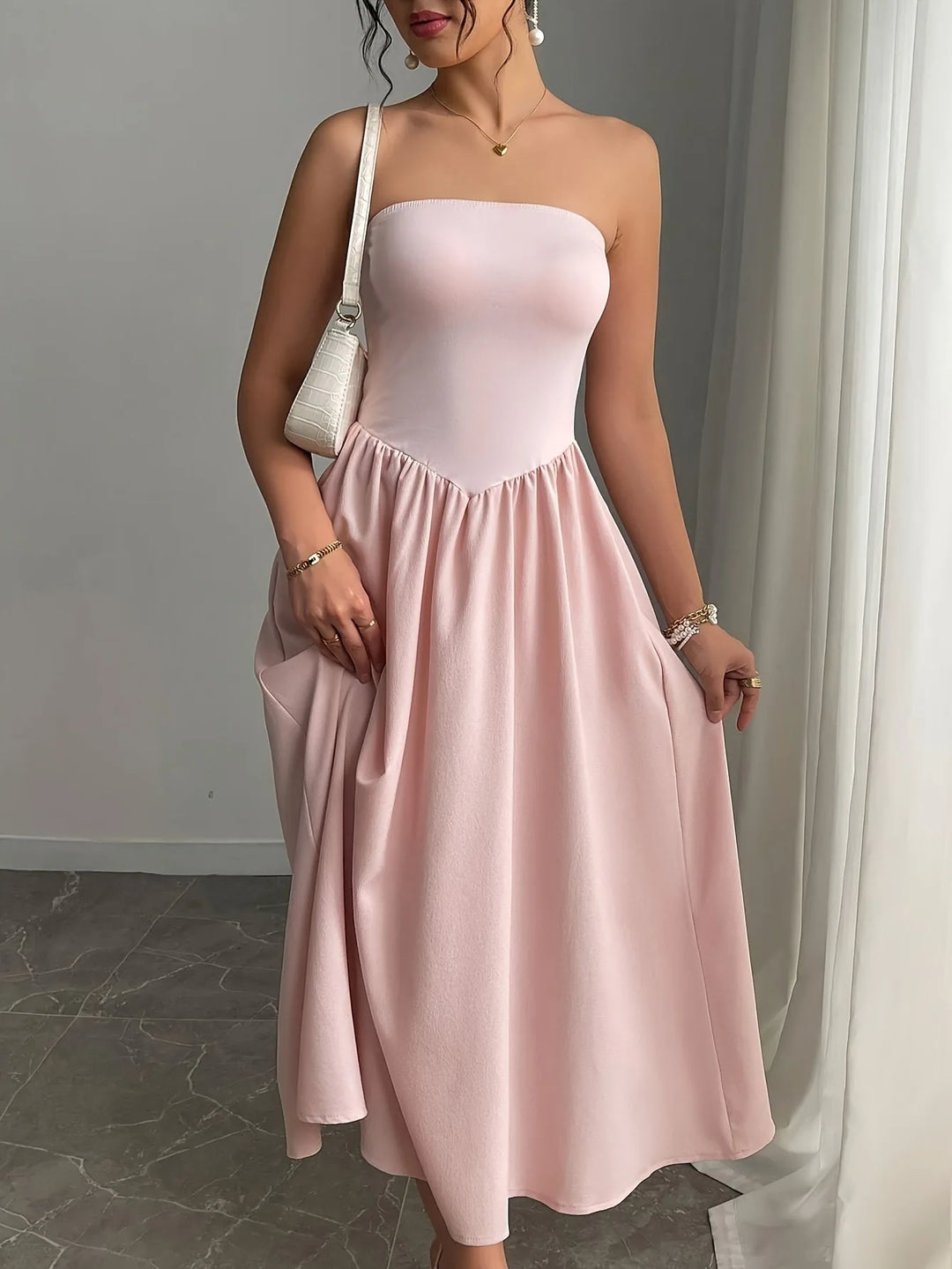 Edith | Elegant Strapless Bandeau Dress