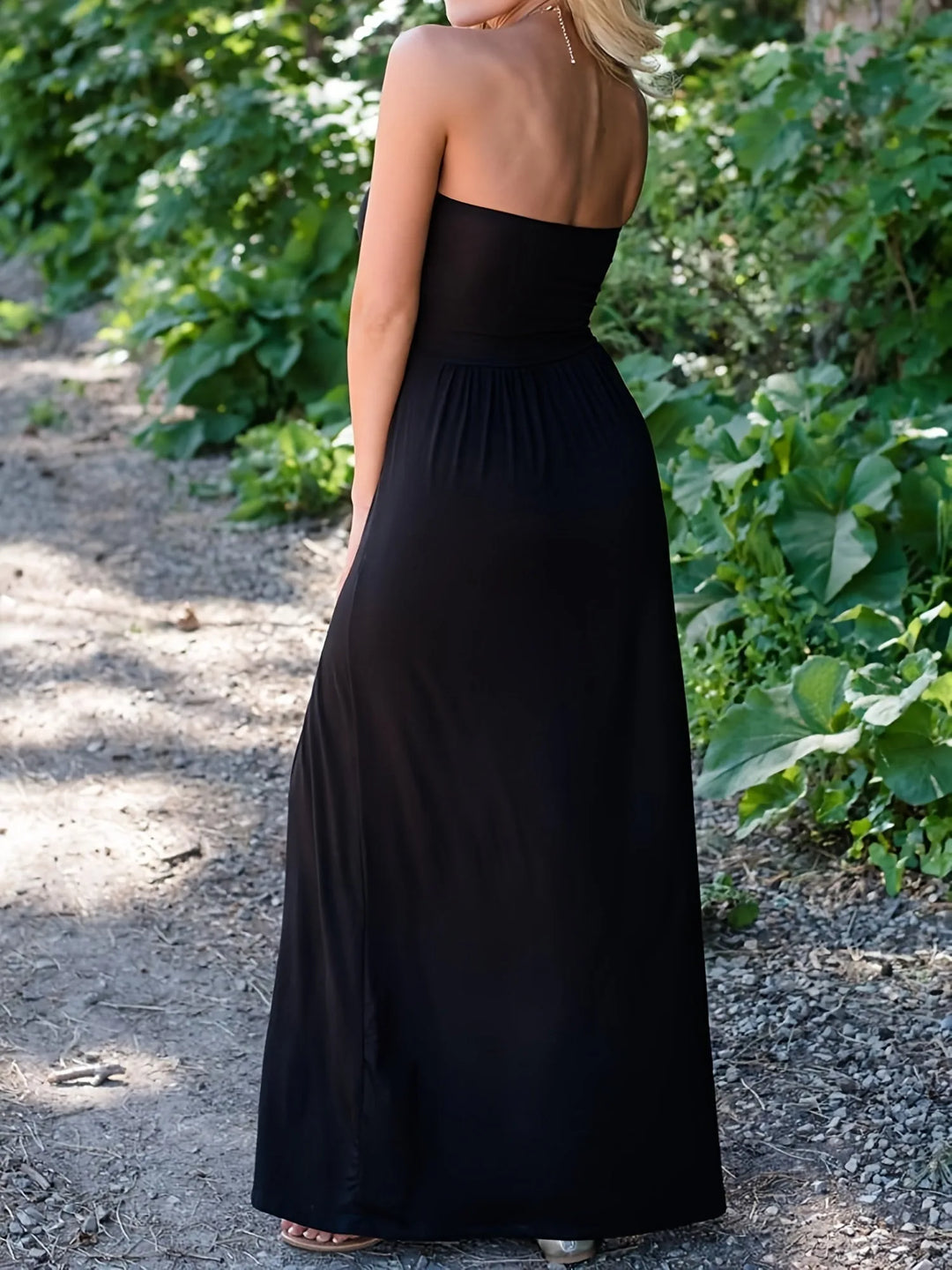 Beatrice | Strapless Bandeau Maxi Dress With Pockets
