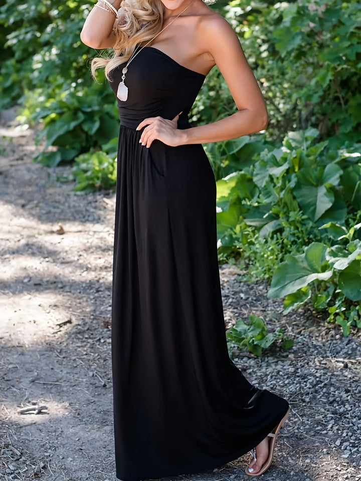 Beatrice | Strapless Bandeau Maxi Dress With Pockets