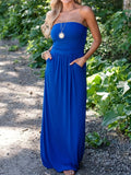 Beatrice | Strapless Bandeau Maxi Dress With Pockets