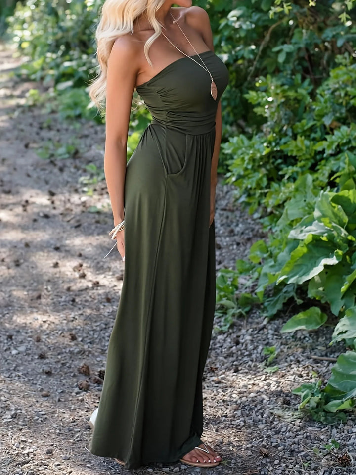 Beatrice | Strapless Bandeau Maxi Dress With Pockets