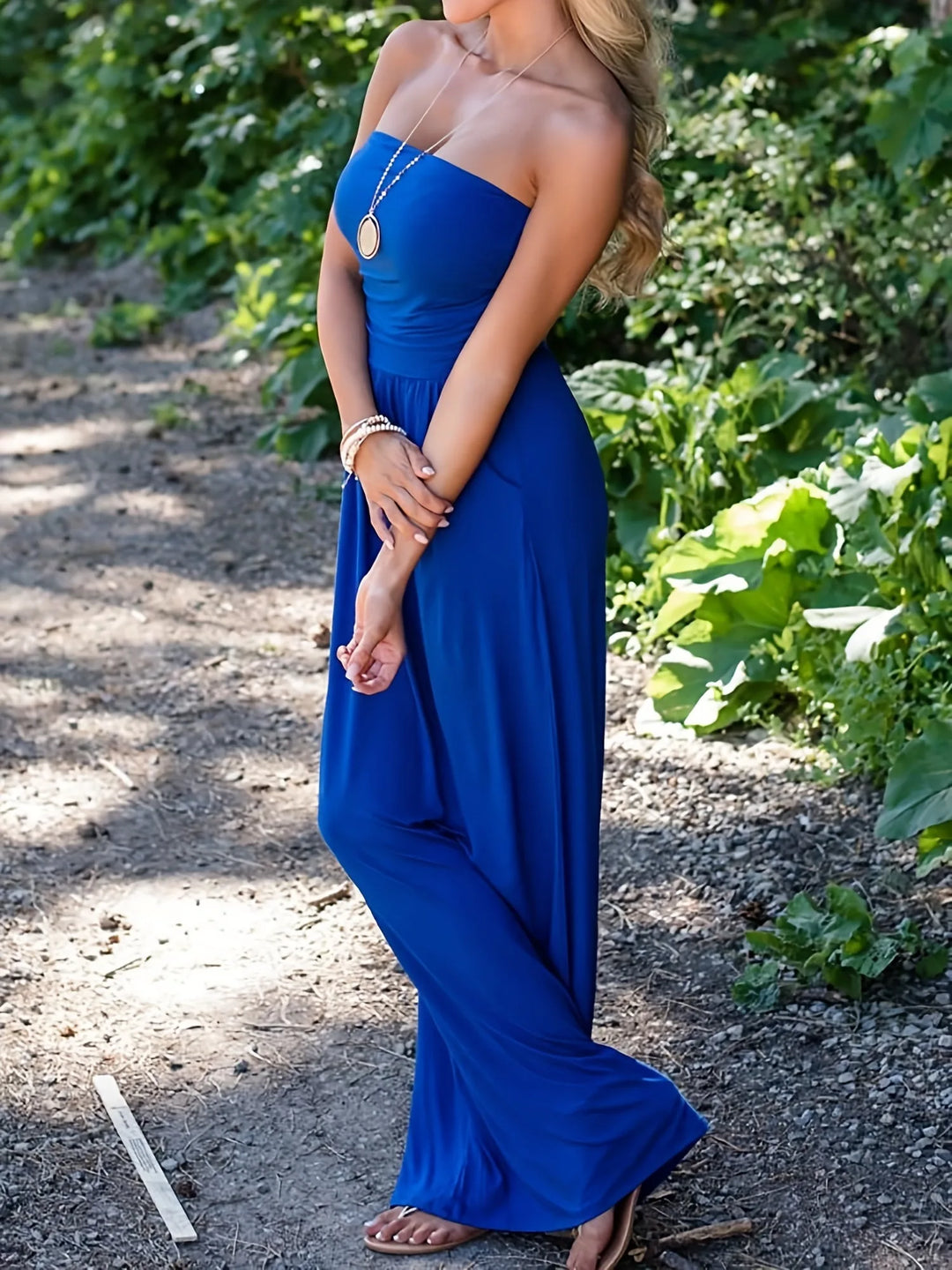 Beatrice | Strapless Bandeau Maxi Dress With Pockets