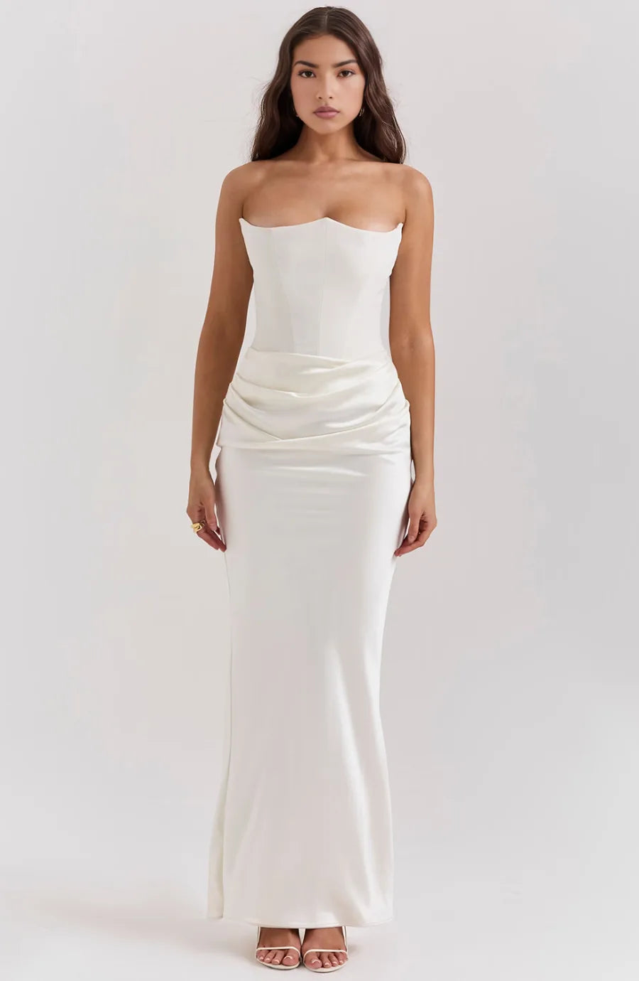 Camille | Elegant Strapless Corset Maxi Dress