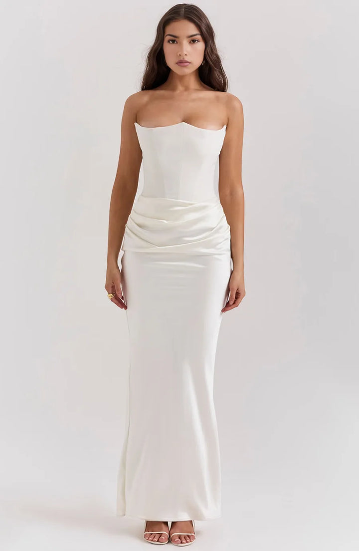 Camille | Elegant Strapless Corset Maxi Dress