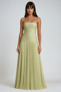 Vivienne | Elegant Strapless Pleated Wedding Guest Maxi Dress
