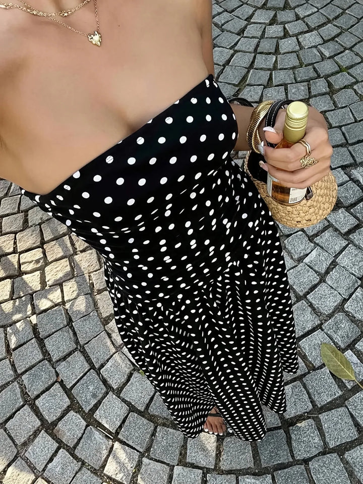 Beatrice | Stylish Strapless Polka Dot Dress