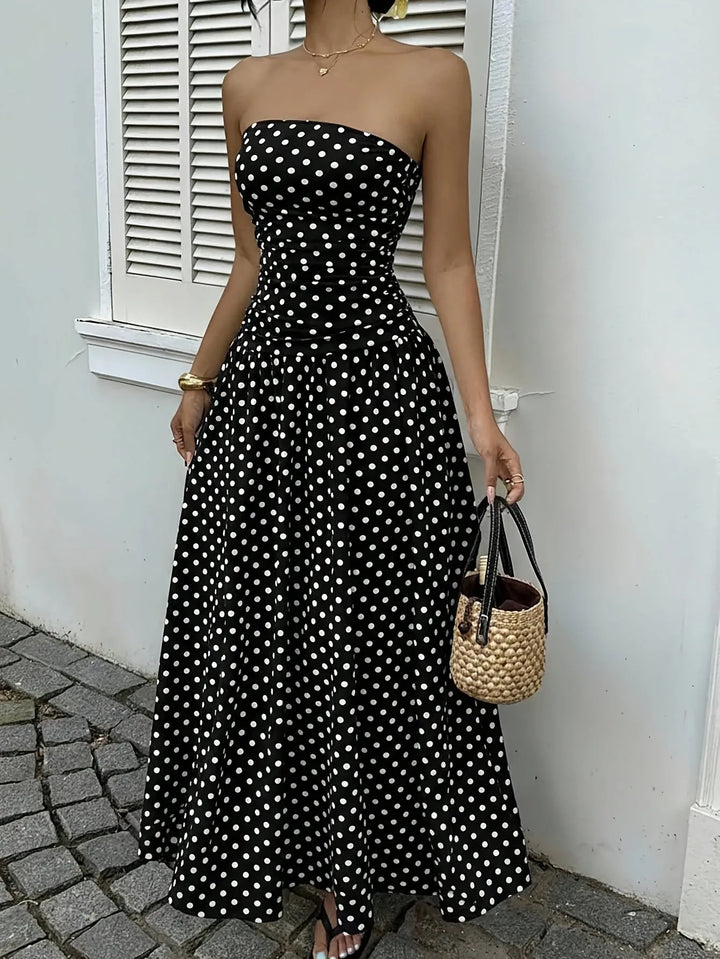 Beatrice | Stylish Strapless Polka Dot Dress